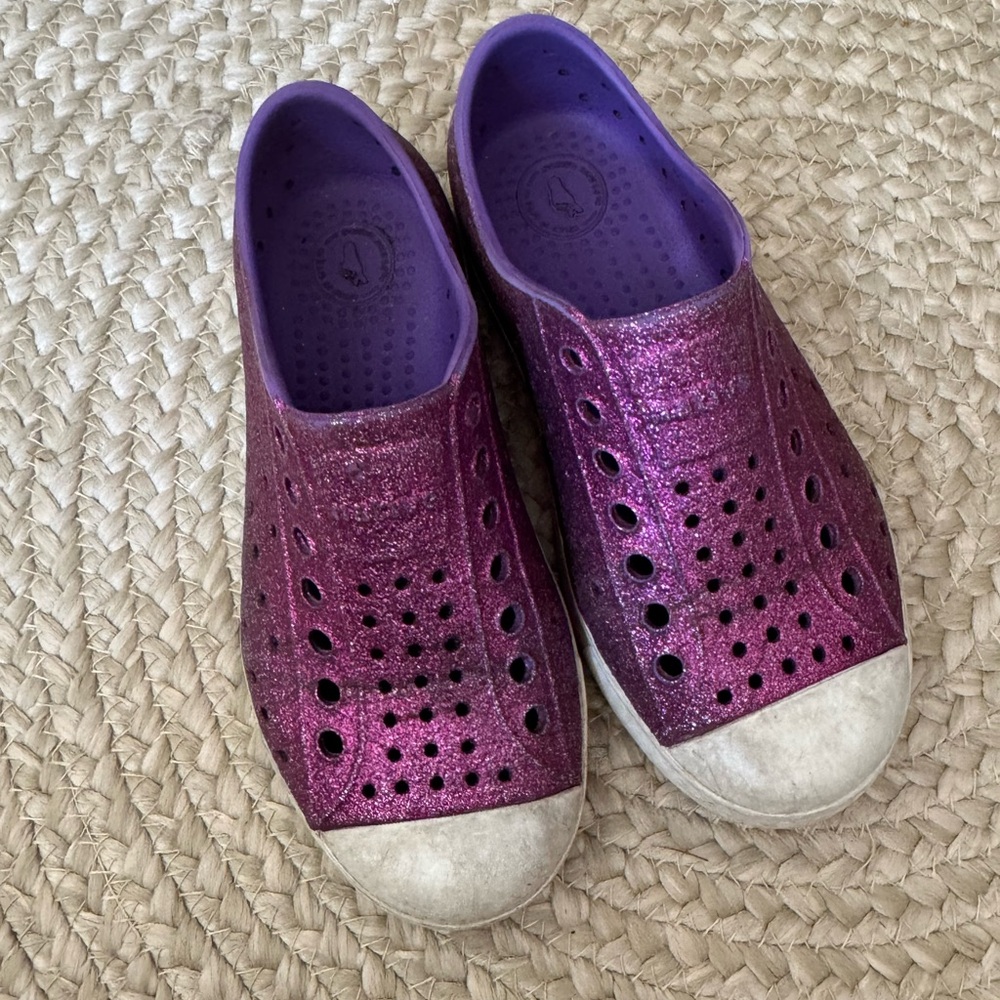 Native Shoes Kids Sparkly Purple Water Shoes